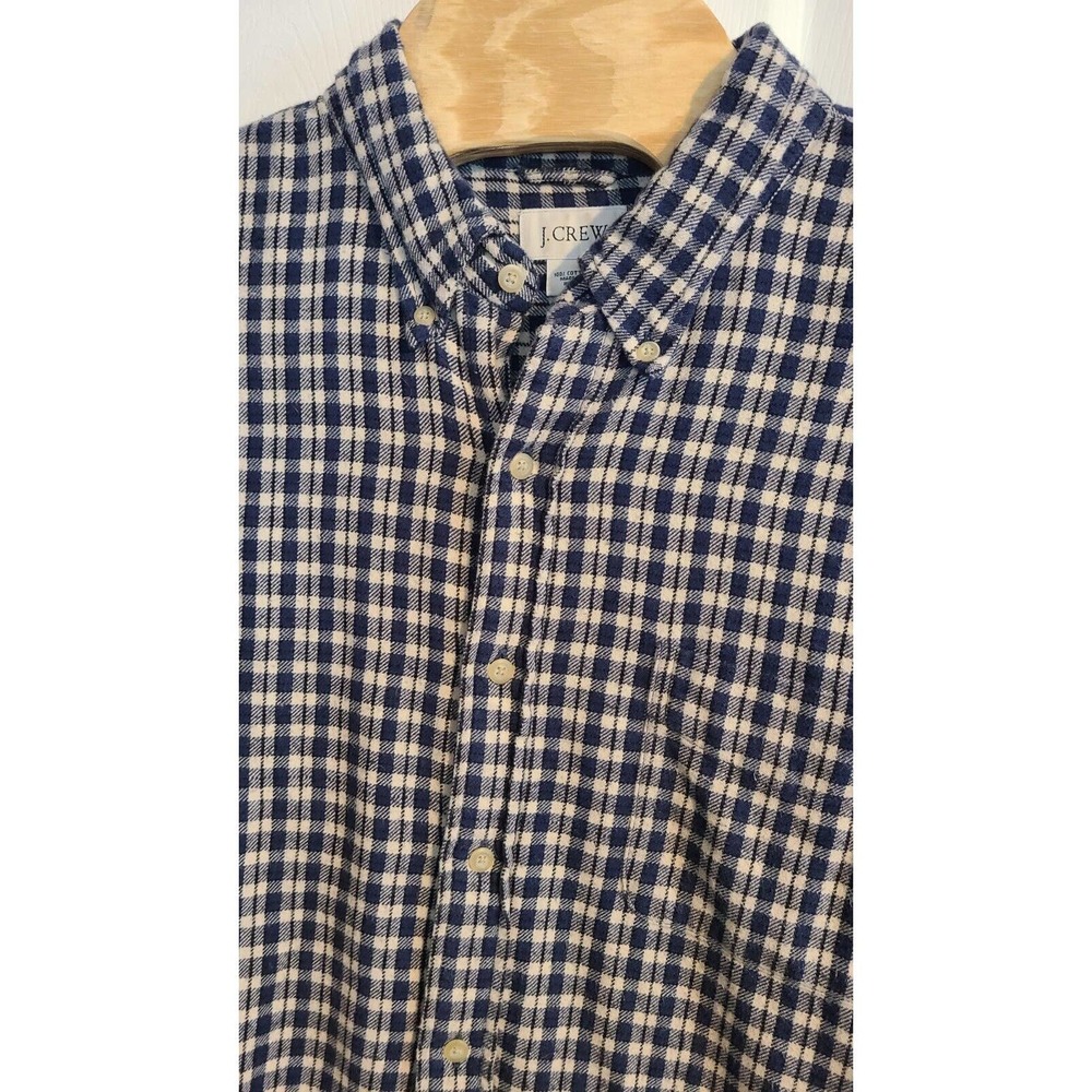 J.CREW FLANNEL PLAID WORKSHIRT GRAY MENS SIZE XL EXCELLENT